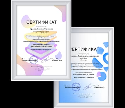 Официальный сертификат за участие в конференции